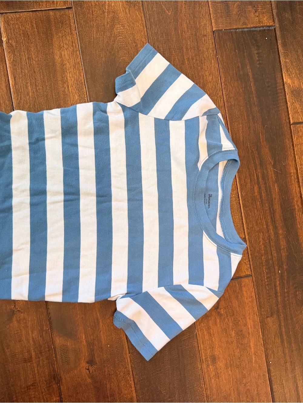 No Boundaries Blue & White Striped Short Sleeve Tee